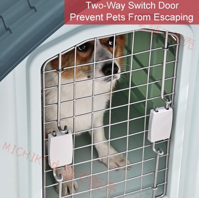 屋外断熱プラスチック犬シェルター 小型犬用耐候性頑丈犬小屋