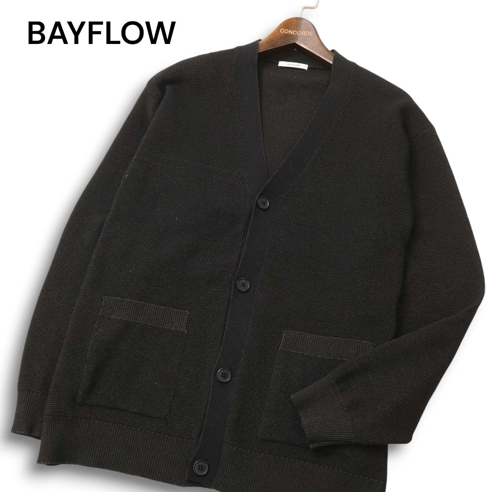 23AW☆ BAYFLOW ベイフロー 通年 オーバーサイズ 透かし編み Vネック 