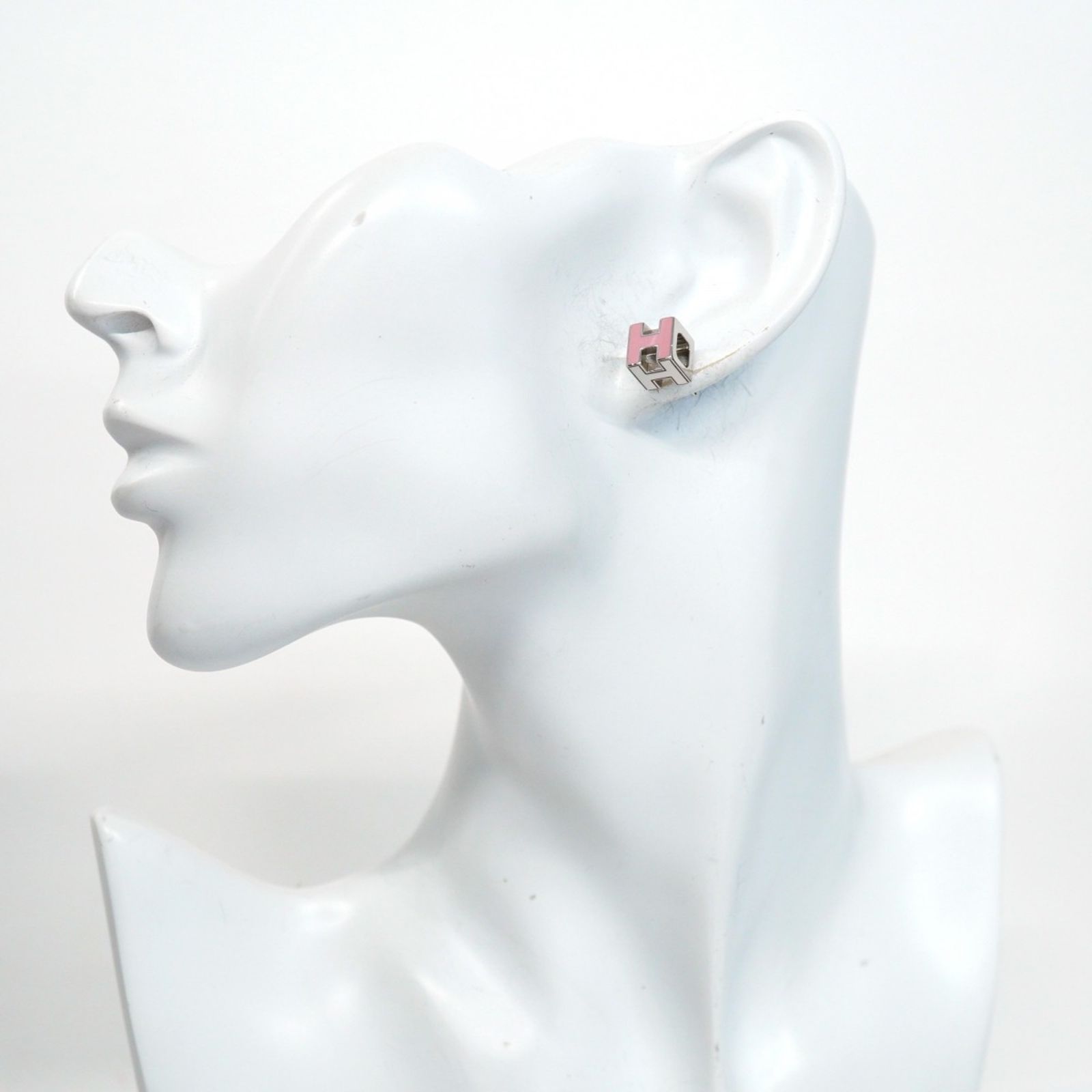 HERMES エルメス Hキューブピアス ピンク