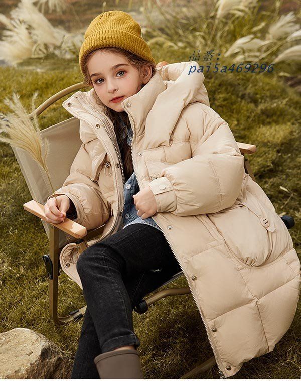 ダウンコート 子供服 女の子 90％ダウン ダウンジャケット キッズ 防水 フード付き お出かけ 150 CM 防寒 160 アウター 冬 120 韓国 pai 5 a 469296