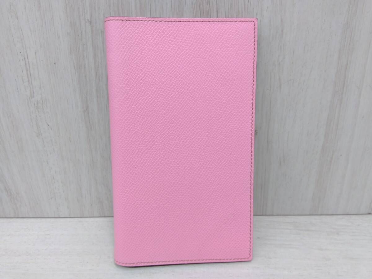エルメス HERMES 手帳カバー ピンク □M