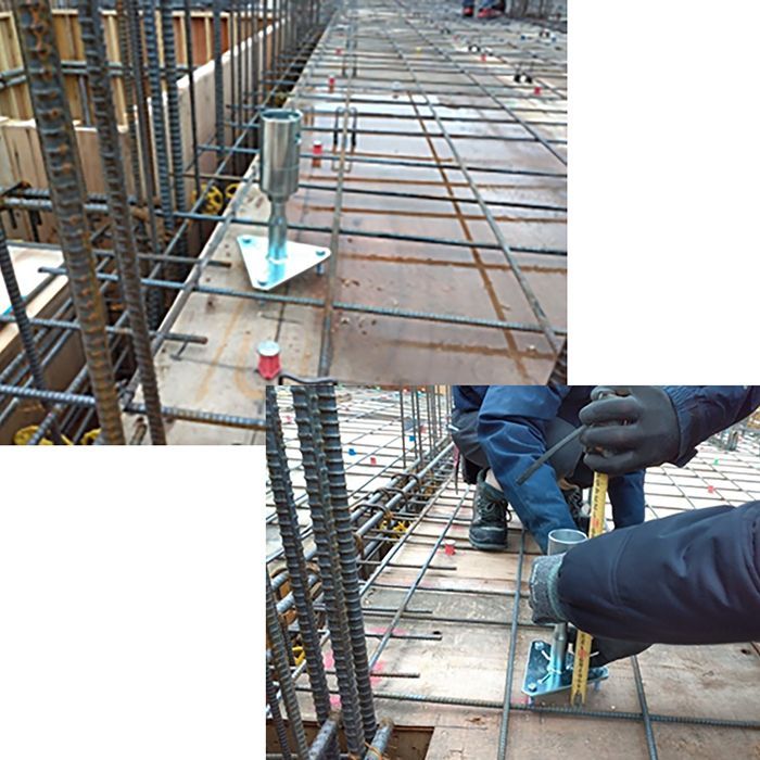 ポールキャッチャー 10個 AR-4010-2 スラブ厚150-250H対応 現場のEVや階段の開口部対策として 単管 クランプを用いて 仮設の柵を作れる土台 仮設柵 単管土台 単管ベース ARAO アラオ AR4010 HRDEVELOPMENT_JP