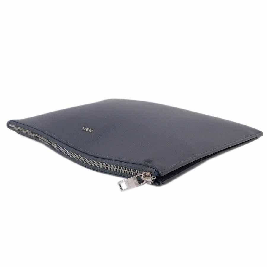 ☆フルラ/クラッチバッグ/グレー系/レザー/iPadケース/普段使い/お洒落  