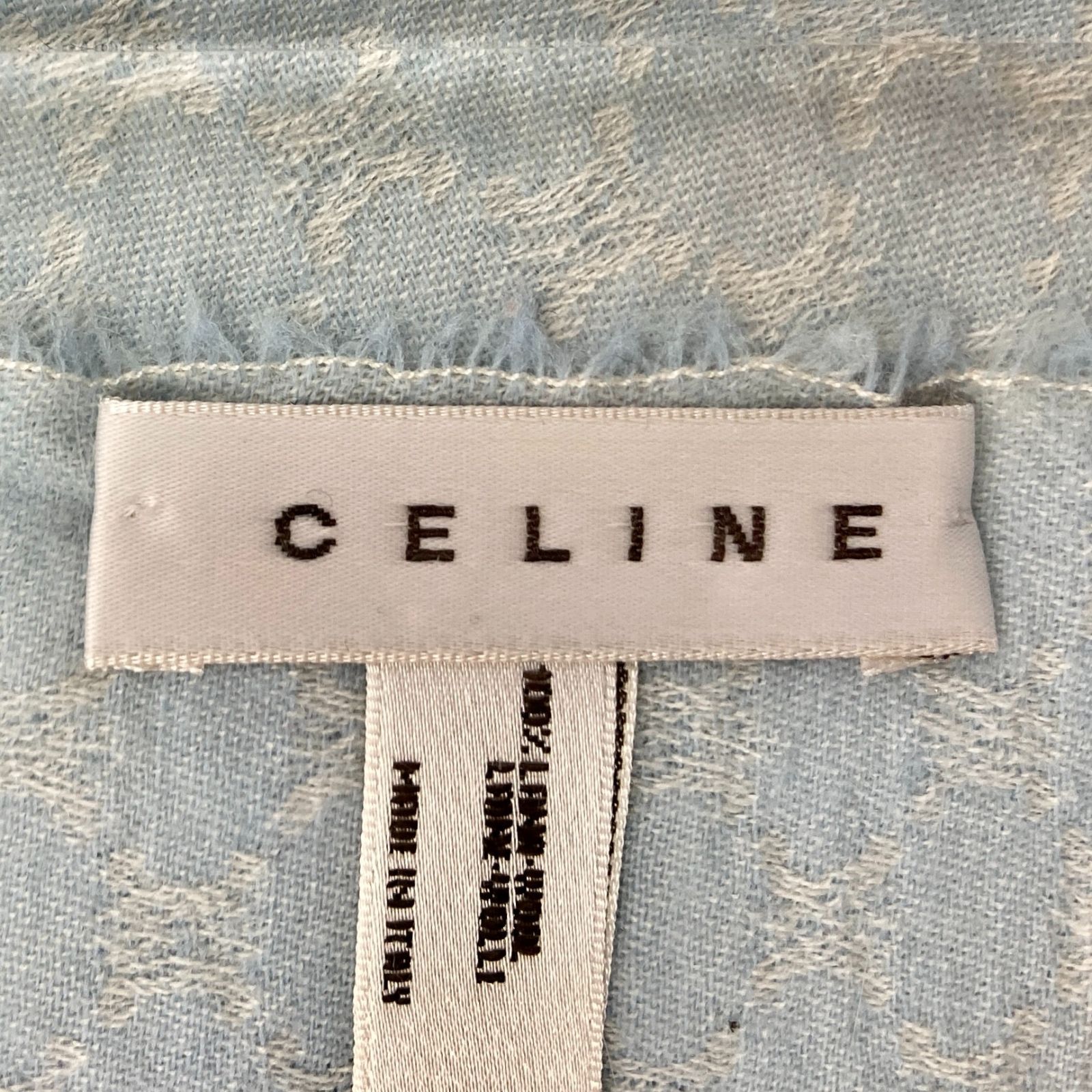 CELINE セリーヌ 水色 柄物 マフラー