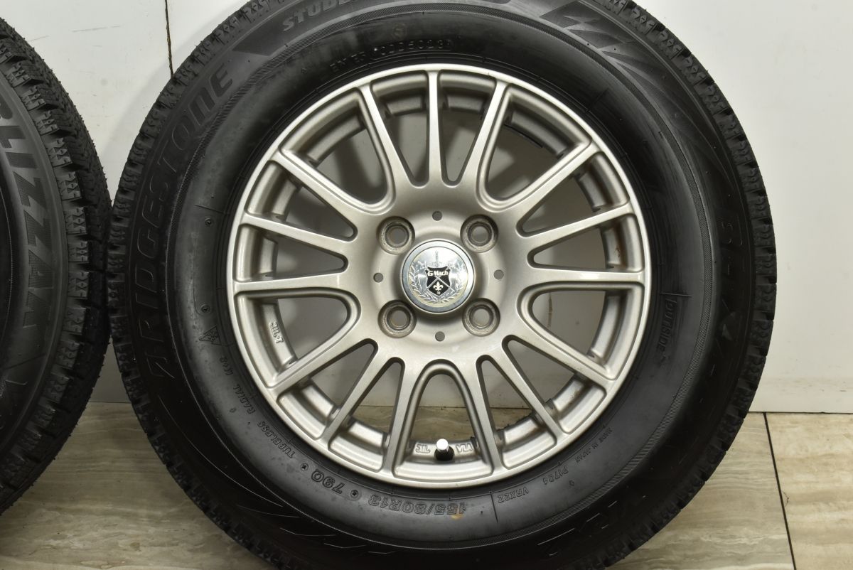 バリ溝 G-Mach 13in 5.00B 36 PCD100 ブリヂストン ブリザック VRX2 155 80R13 パッソ ヴィッツ ワゴンR ブーン スタッドレス FFCRYSTALESIA_COM