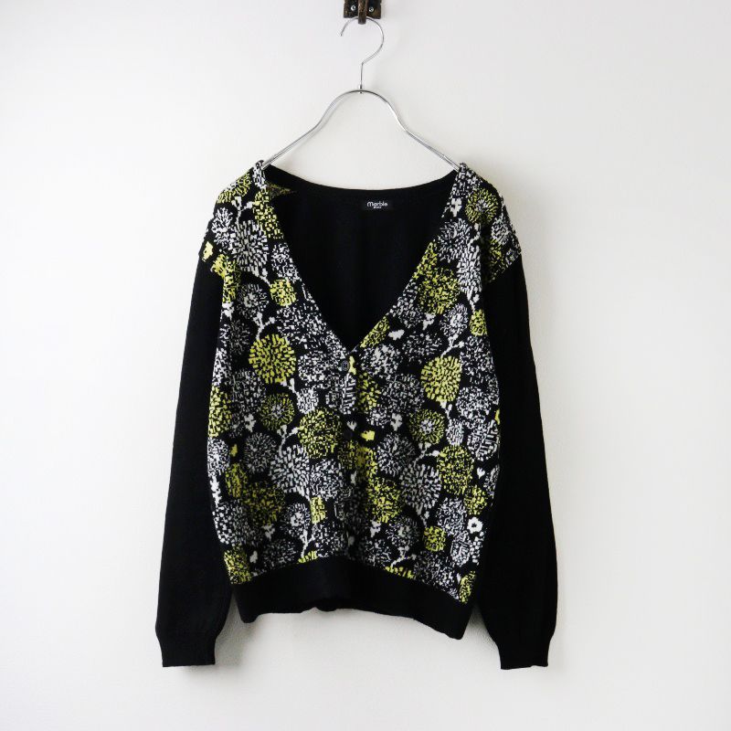 マーブルシュッド marble SUD JQ フラワージャガード Vネック