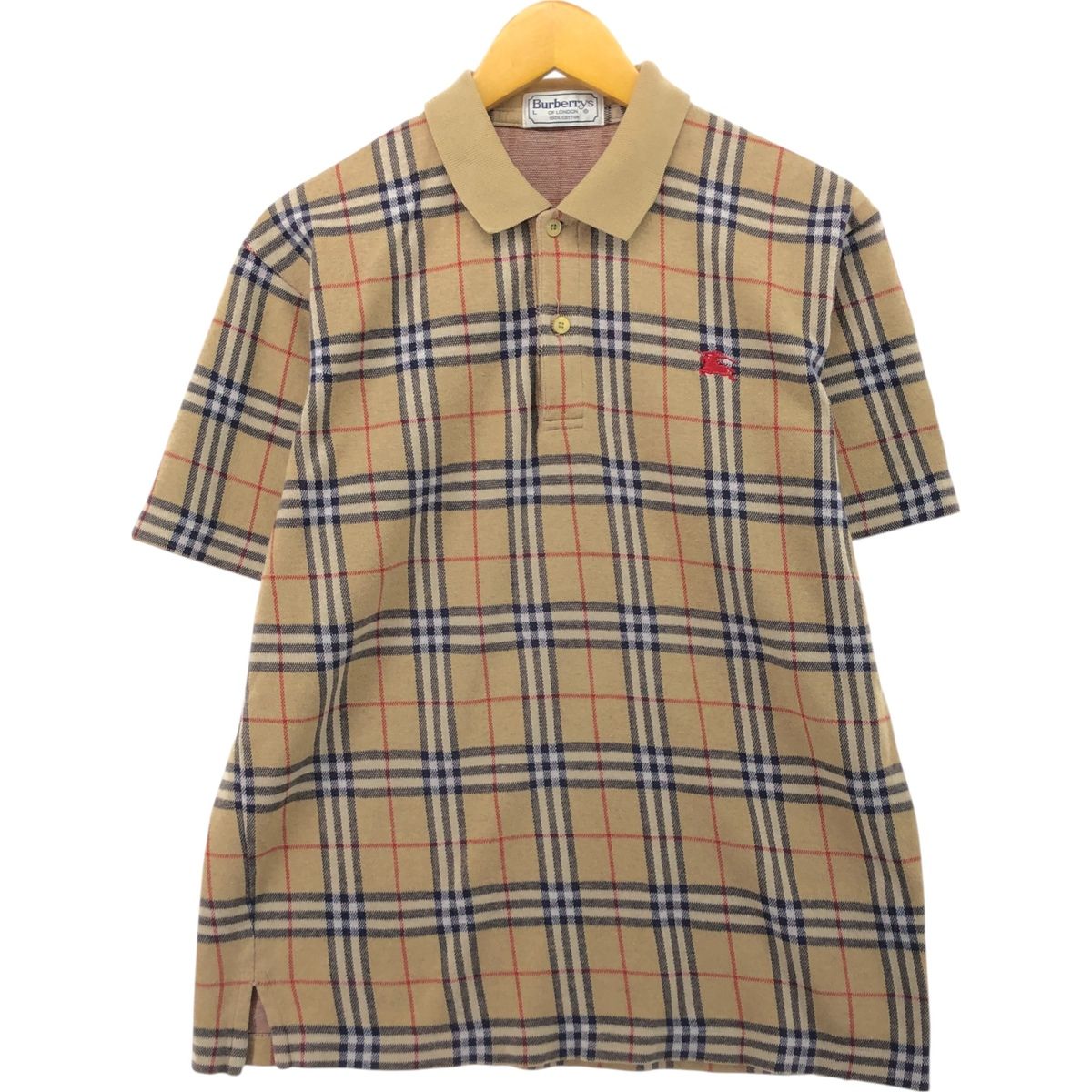 古着 バーバリー Burberry s BURBERRYS OF LONDON 半袖 チェック ポロシャツ メンズL相当|eaa562434
