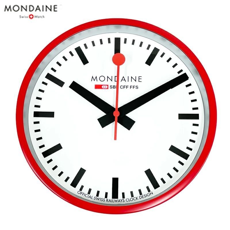 モンディーン MONDAINE ウォール クロック Wall Clock 掛け時計 A990.CLOCK.11SBC 25cm レッド 並行輸入品