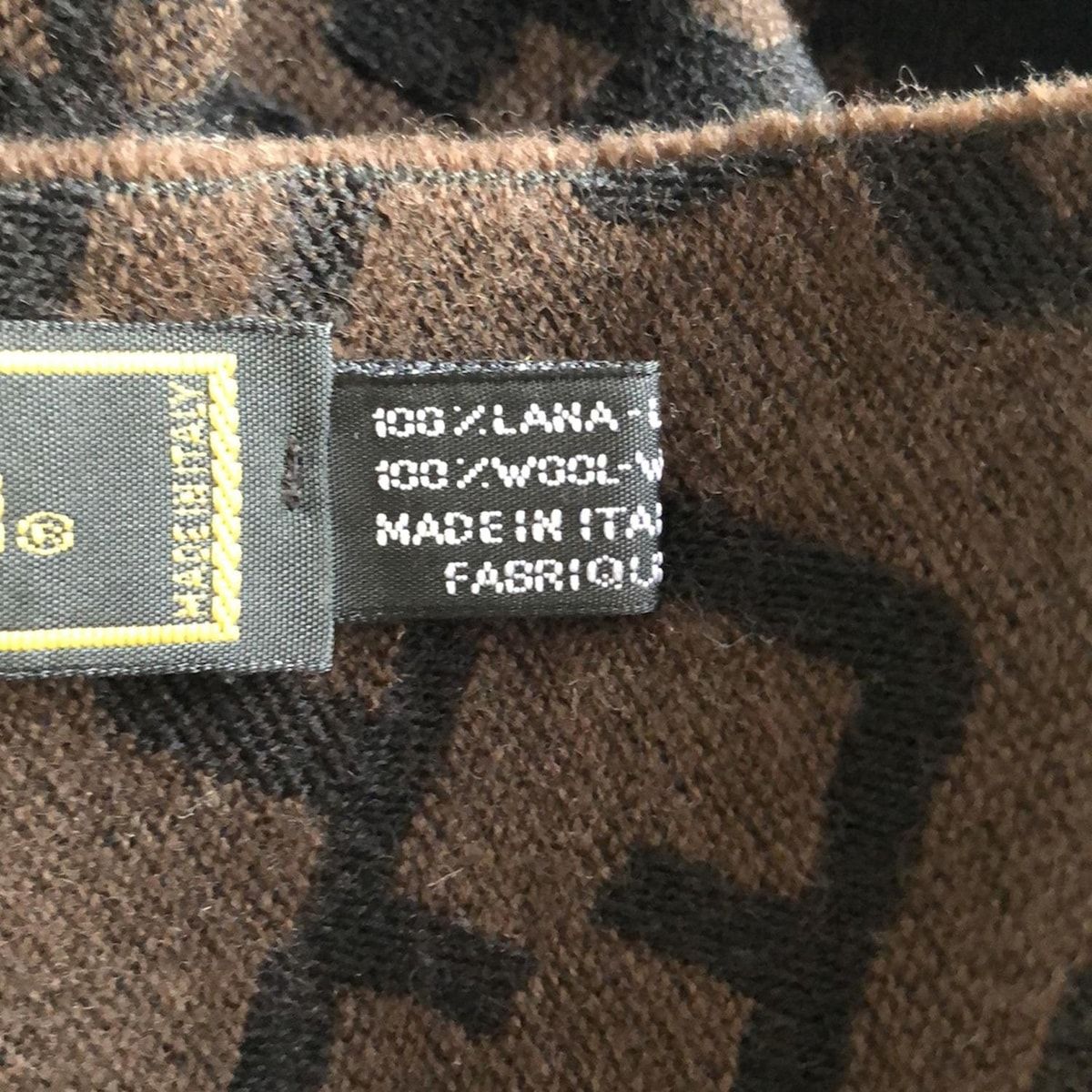 Fendi フェンディ カシミア マフラー FFロゴ ブラウン/ブラック　美品 フェンディ FENDI FENDI FFマフラー FXT260 A8RS カシミヤ