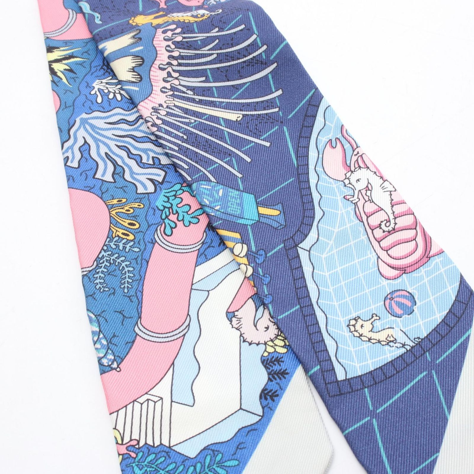 エルメス HERMES スカーフ ツイリー SPLASH PARK マルチカラー/ブルー