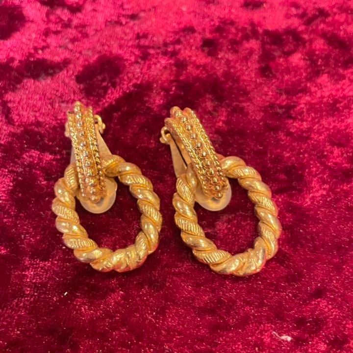 SONIA RYKIEL ソニアリキエル 編み込み サークル金具 イヤリング アクセサリー