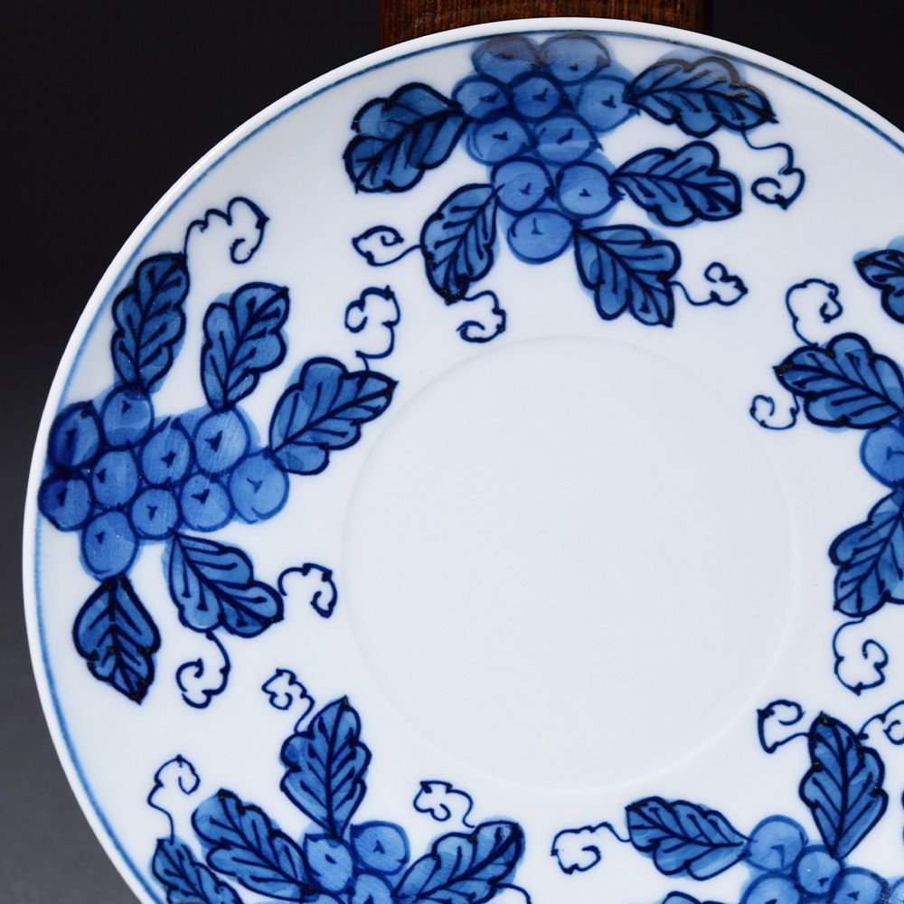 有田焼 源右衛門 染付葡萄 カップ-ソーサー コーヒーカップ コーヒー碗 カップ ソーサー コップ 和食器 日本製 SKLAD-KIRPICHA_RU