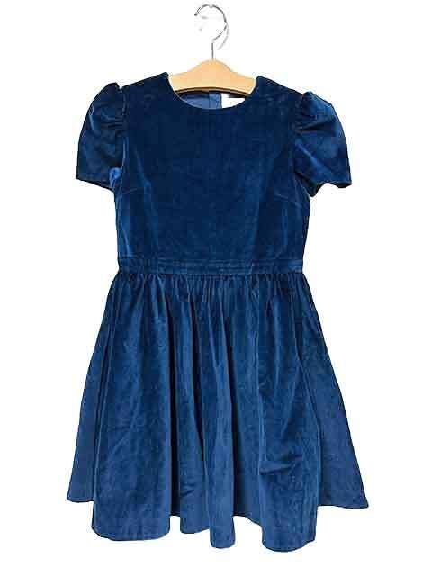 【未使用】【新古品】JACADI PARIS ジャカディ キッズ 子供服 ワンピース ネイビー系 ベロア 女の子 12A 152cm＿S01＿セルモアから出品＿s-0038-r01
