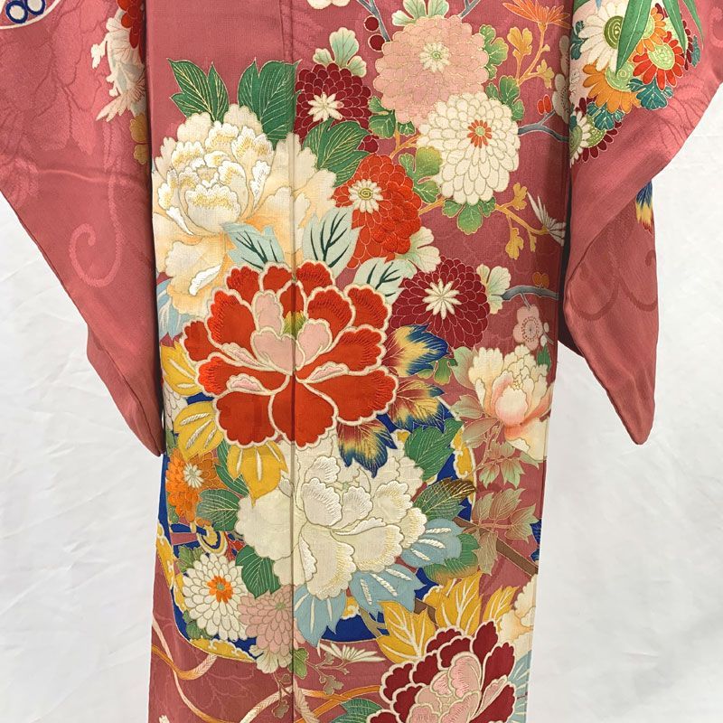 404aa13◇アンティーク着物 華やか！豪華！金駒刺繍 金彩 大正ロマン 昭和レトロ 撮影 舞台衣装 和洋折衷 紋入り 訪問着◇状態良好 - メルカリ