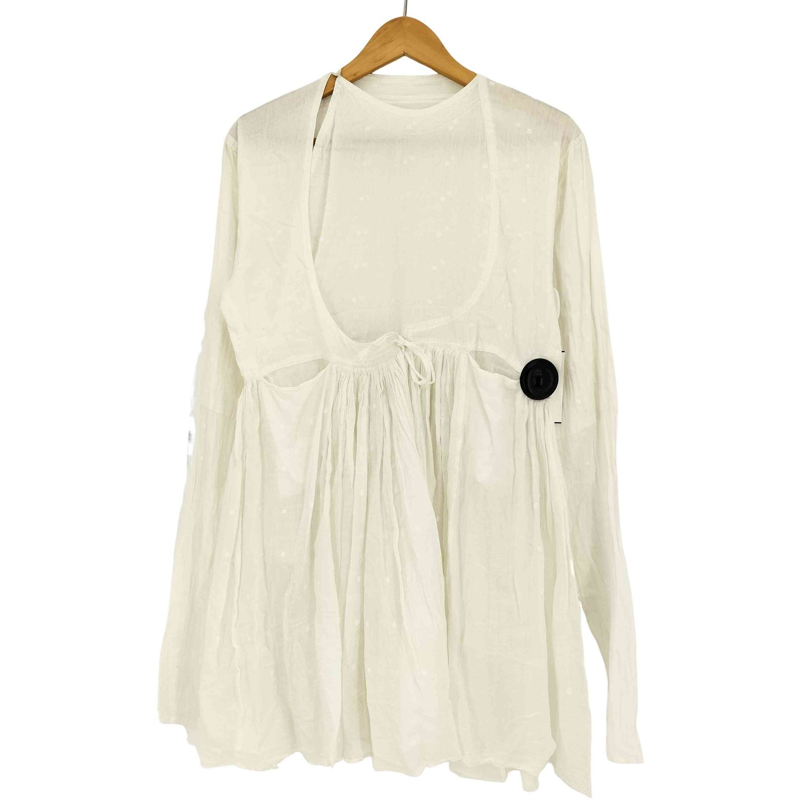 ユーズドフルギ 古着 Khadi and Co. ドット 水玉 カシュクール ブラウス レディース import M
