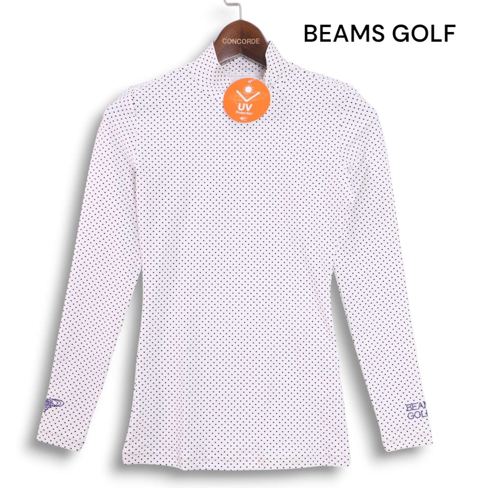 美品　BEAMS GOLF ビームスゴルフ　長袖モックネックシャツ 新品 未使用】 BEAMS GOLF ビームス ゴルフ 春夏 ドット柄