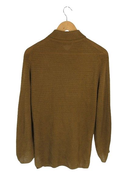 フィリッポデローレンティス FILIPPO DE LAURENTII カーディガン 長袖 ボタン 無地 ブラウン サイズ48 QQQ