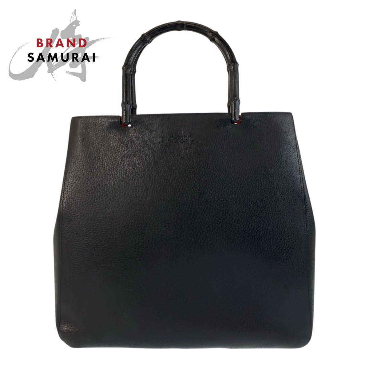 美品 GUCCI グッチ バンブー ブラック 黒 レッド レザー/バンブー 002 