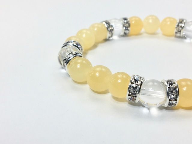 パワーストーン ブレスレット アラゴナイト&水晶  天然石ブレス 8mm（シルバー）レディース 女性  数珠ブレス 開運 プレゼント ギフト  [4]