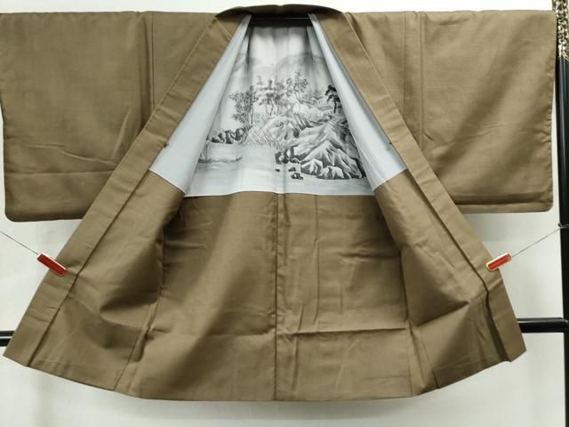 平和屋着物●男性　お召　アンサンブル　100亀甲　キングサイズ　正絹　逸品　CAAS6892yc 平和屋着物○男性 お召 アンサンブル 100亀甲 キングサイズ 正絹 逸品