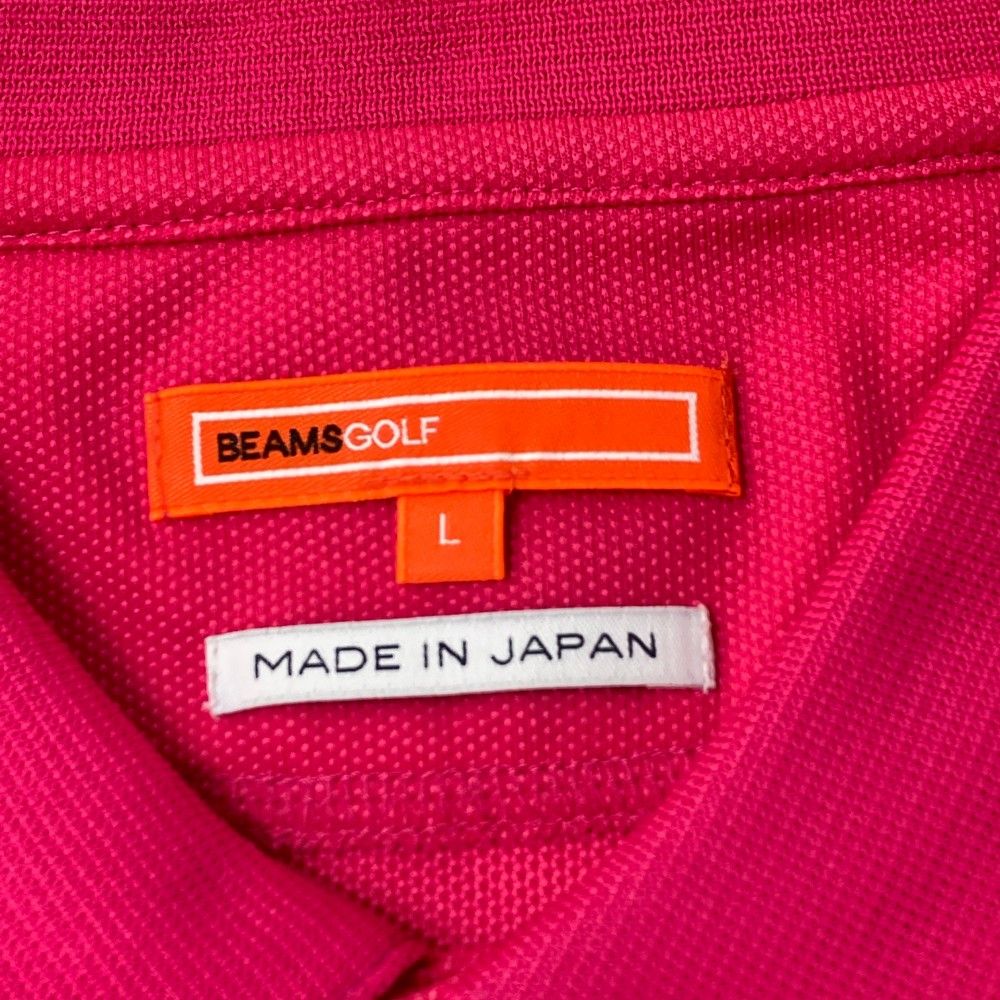 サイズ：XL BEAMS GOLF ビームスゴルフ 2023年モデル 半袖ポロシャツ  ピンク系 [240101503973] ゴルフウェア メンズ ストスト BEAMS GOLF ビームスゴルフ 2023年モデル 半袖ポロシャツ ピンク