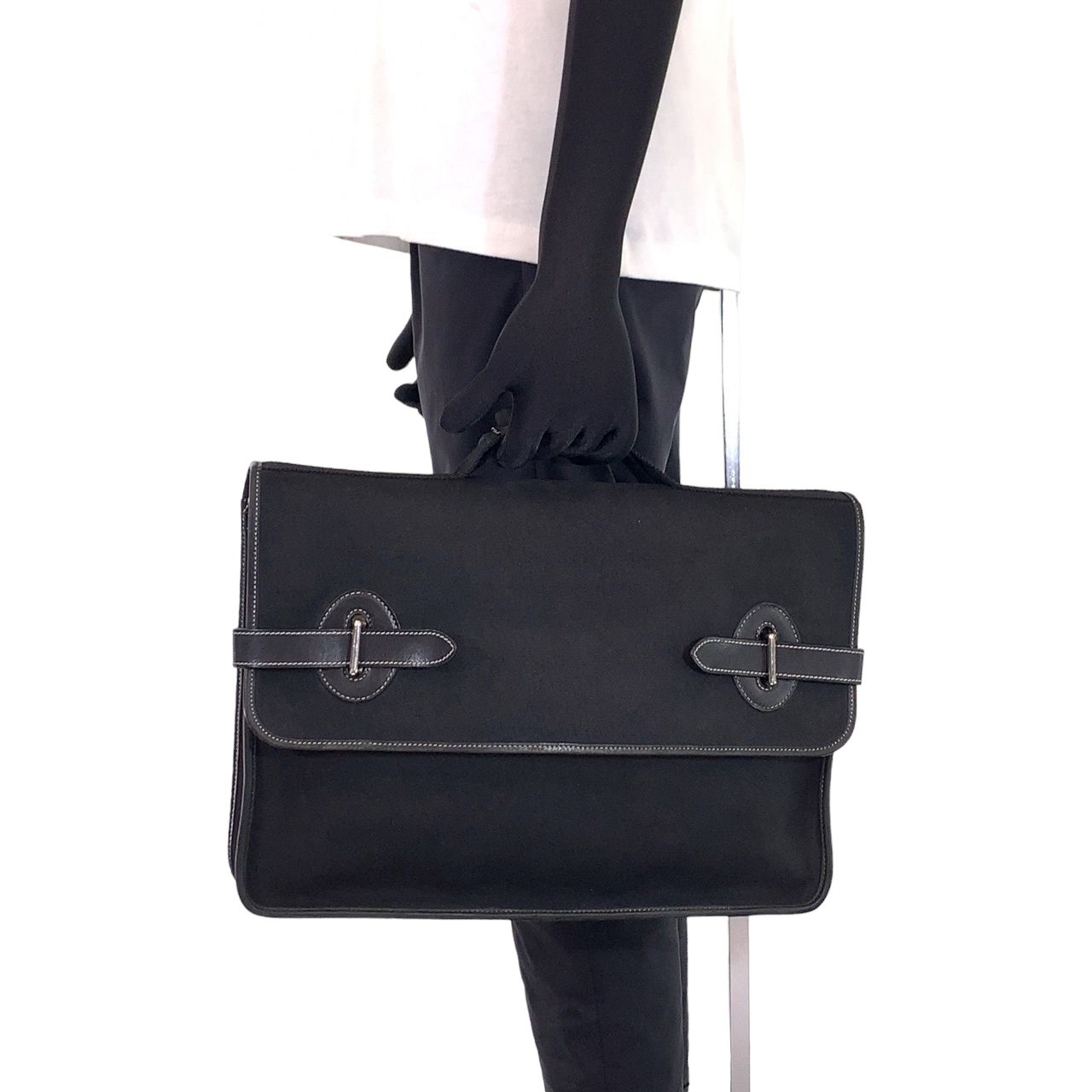 HERMES エルメス ブエナベンチュラMM ブラック 黒 トワルオフィシエ