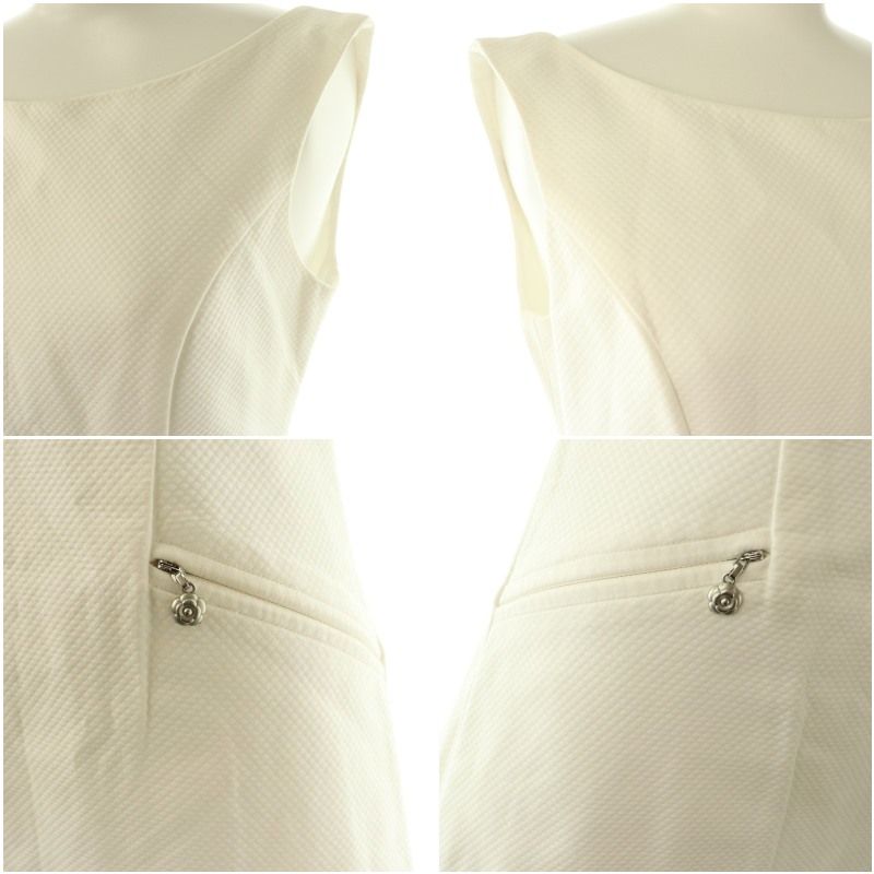 【美品】　Rene ルネ ベージュ ワンピース カメリア　ノースリーブ　36 M ルネ Rene ベーシック basic カメリアジップノースリーブ