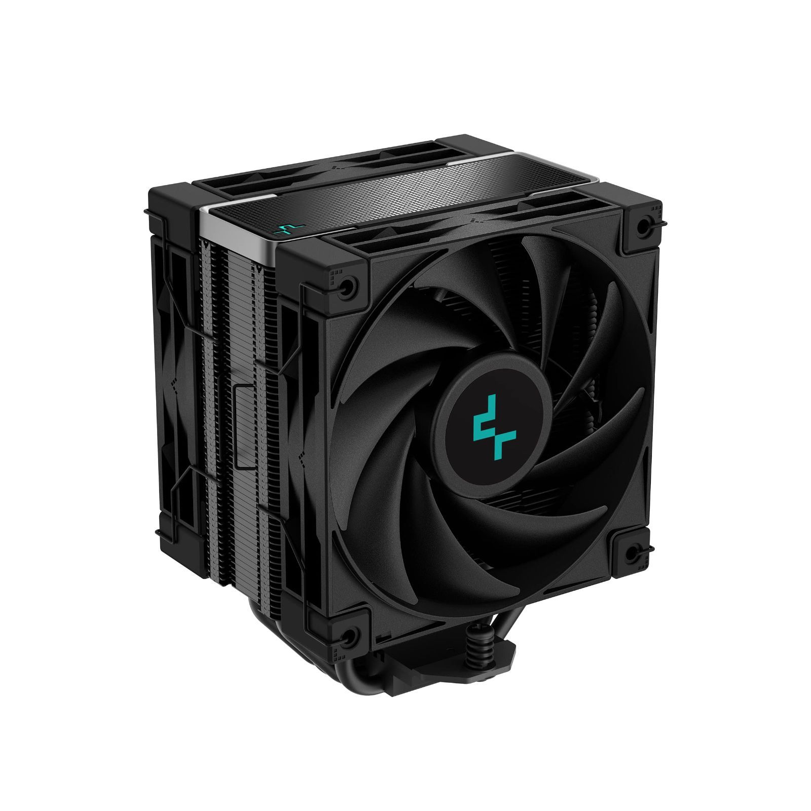 DeepCool AK400 ZERO DARK PLUS CPU エアクーラー 220w TDP オールブラック ヒートシンク 4 つの銅製ヒートパイプ デュアルファン付き 各 120mm 1650RPM PWM 59.46CFM Intel L
