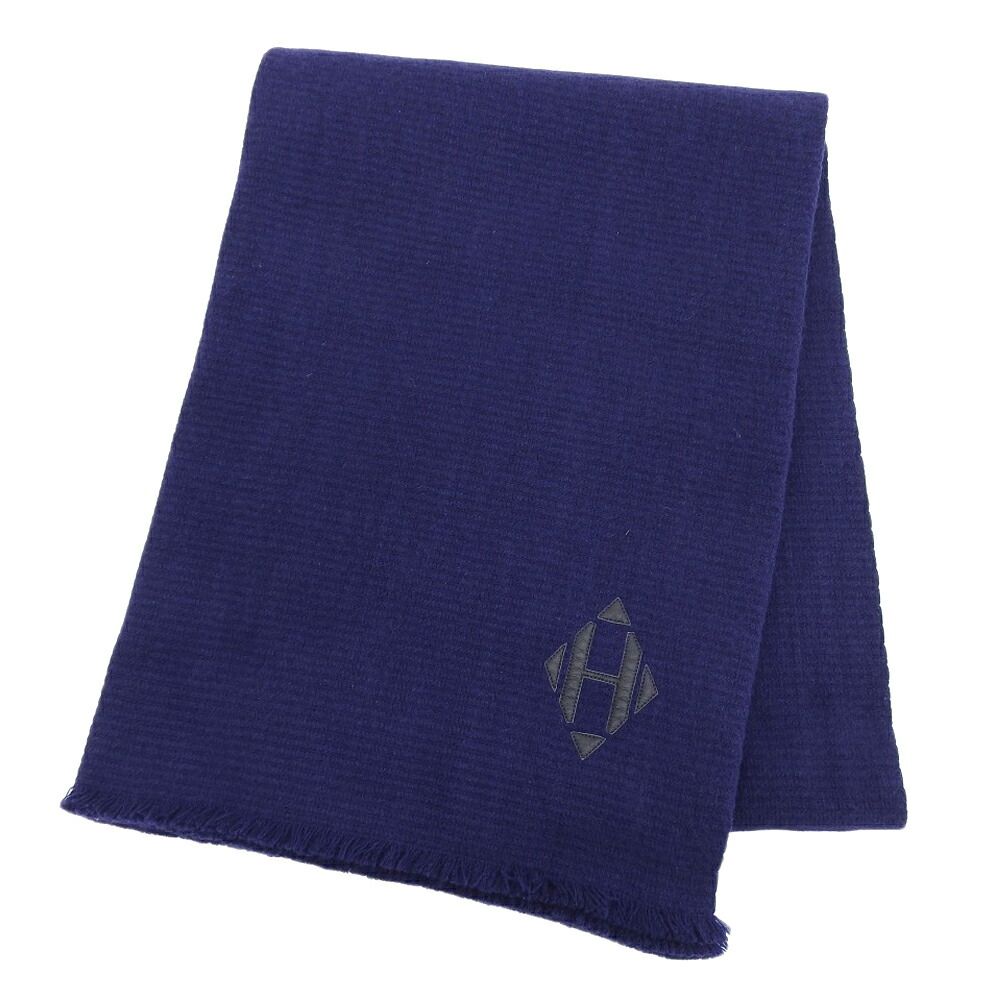 超美品 箱付 エルメス 2020年 レザー Hロゴ ネパール産 カシミヤ100  