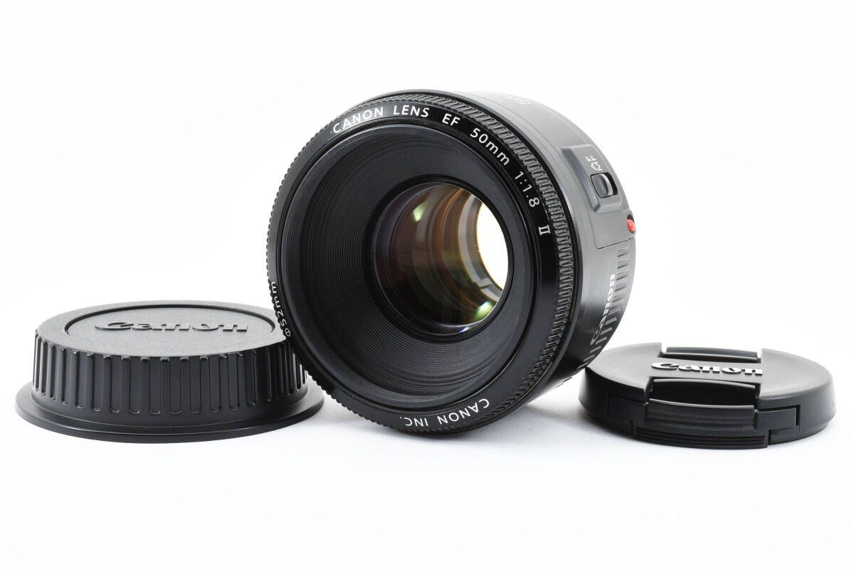 ☆良品☆キヤノン Canon EF 50mm F1.8 II ☆前後キャップ付属☆ LL680 