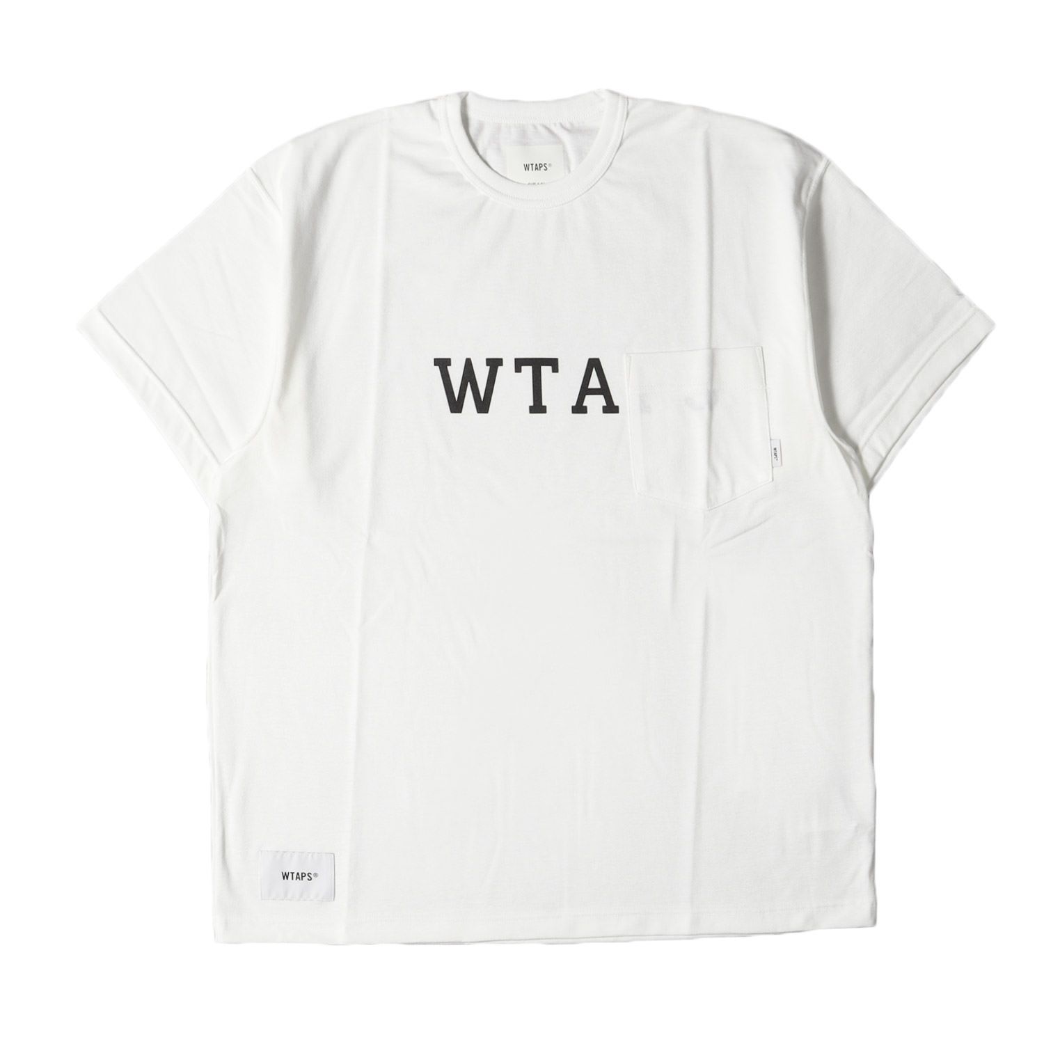 新品 WTAPS ダブルタップス Tシャツ サイズ:S 23SS ブランドロゴ ポケット クルーネック 半袖Tシャツ DESIGN 01 /SS / CTPL. COLLEGE ホワイト 白 トップス カットソー【メンズ】