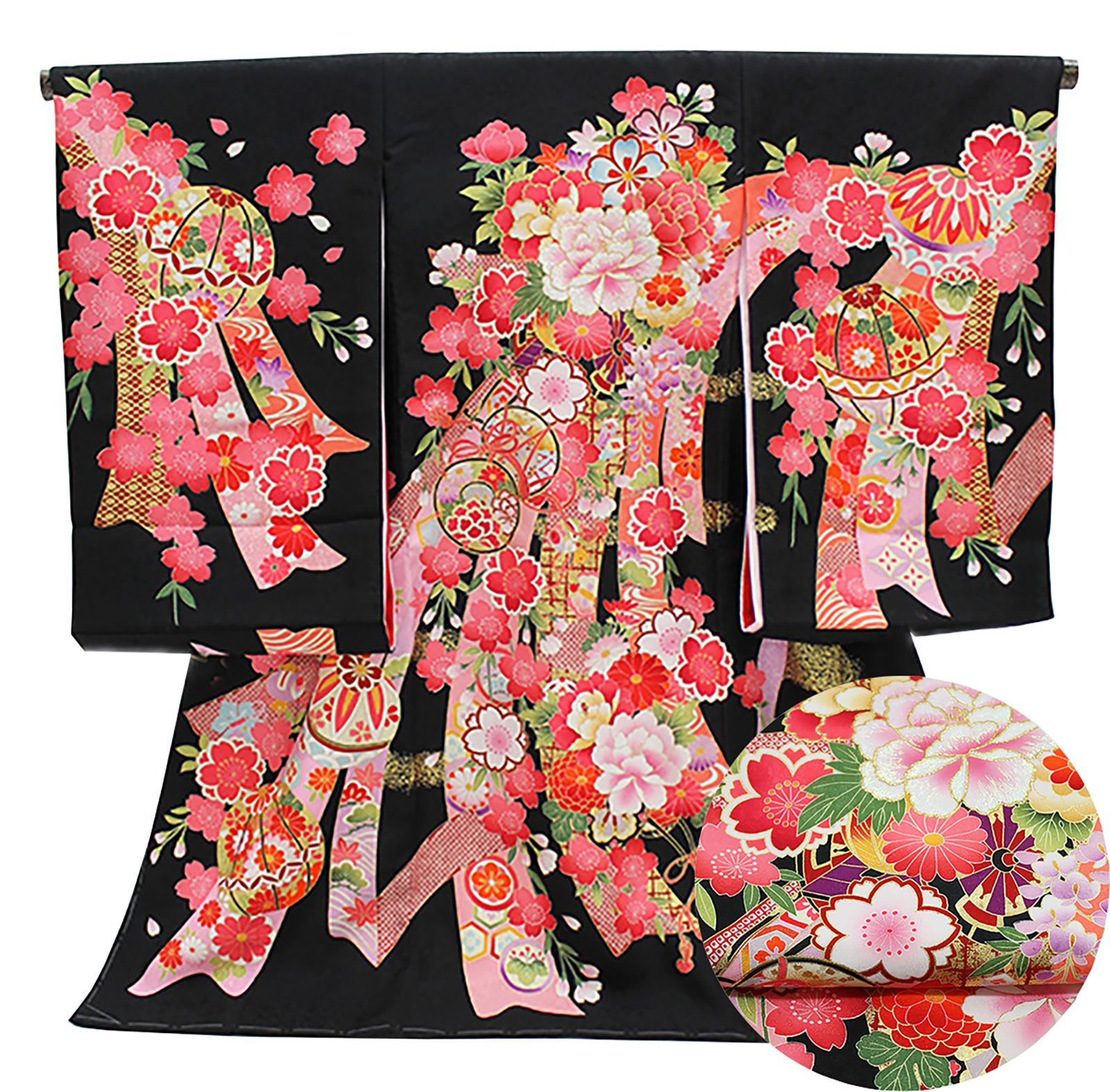 記念感謝祭正絹特撰京友禅伝統オケ絞り工芸本絞りと多色刺繍工芸祝い毬