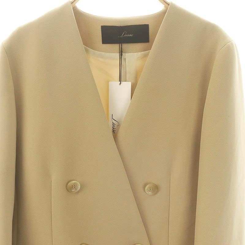 リエス Liesse ノーカラージャケット ダブル ベージュ /ES □OS - メルカリ 