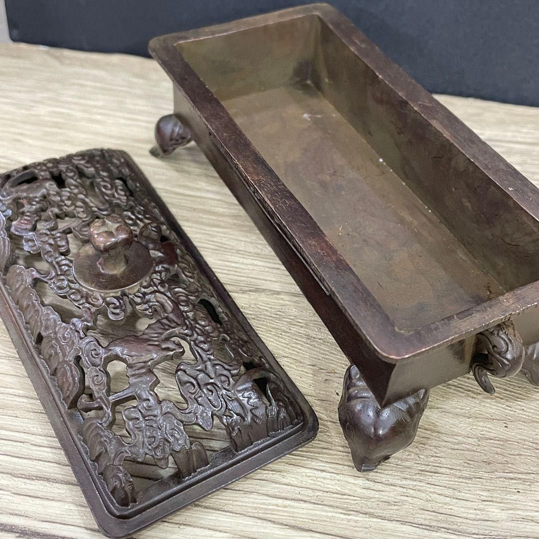 ひょうたん香炉 銅器 文房具 茶道具 重厚 極細工 装飾品 工芸品 美術品