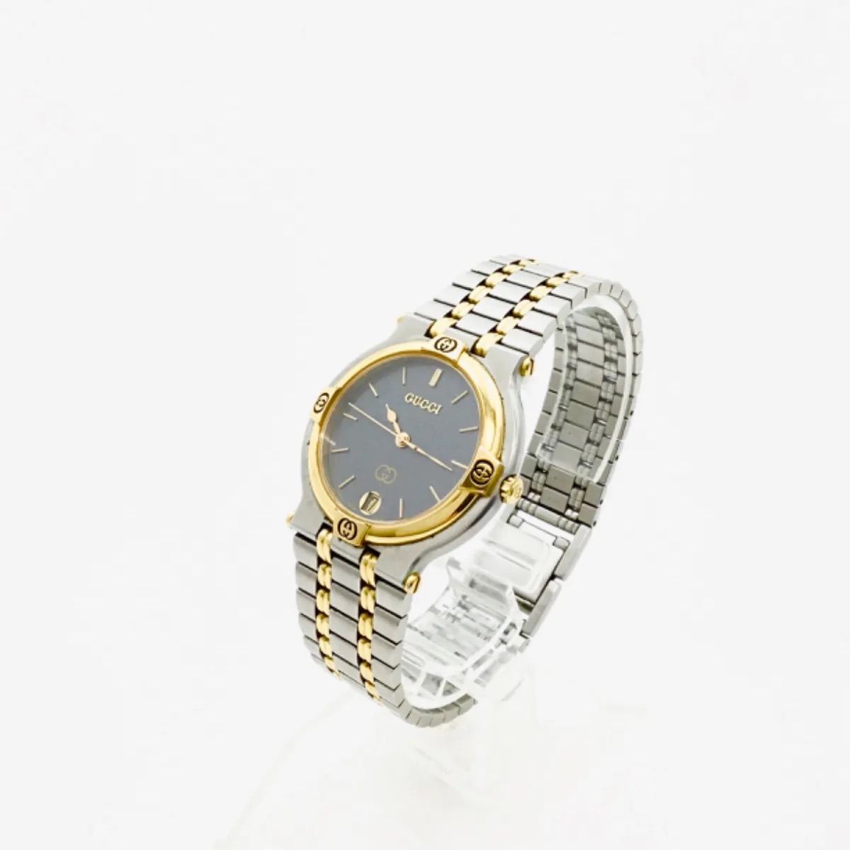 GUCCI アナログ腕時計 ゴールド/シルバーグッチビンテージ良品