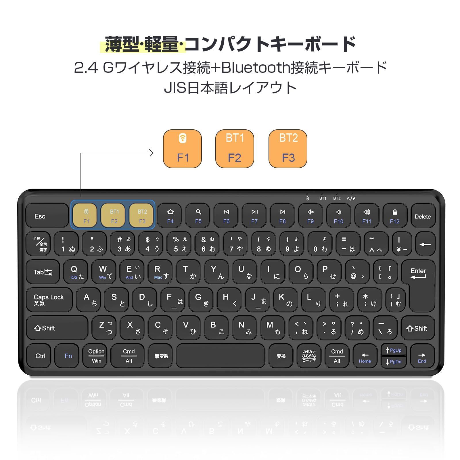 数量限定】無線 静音 TYPE-C充電 キーボード 薄型キーボード 300g