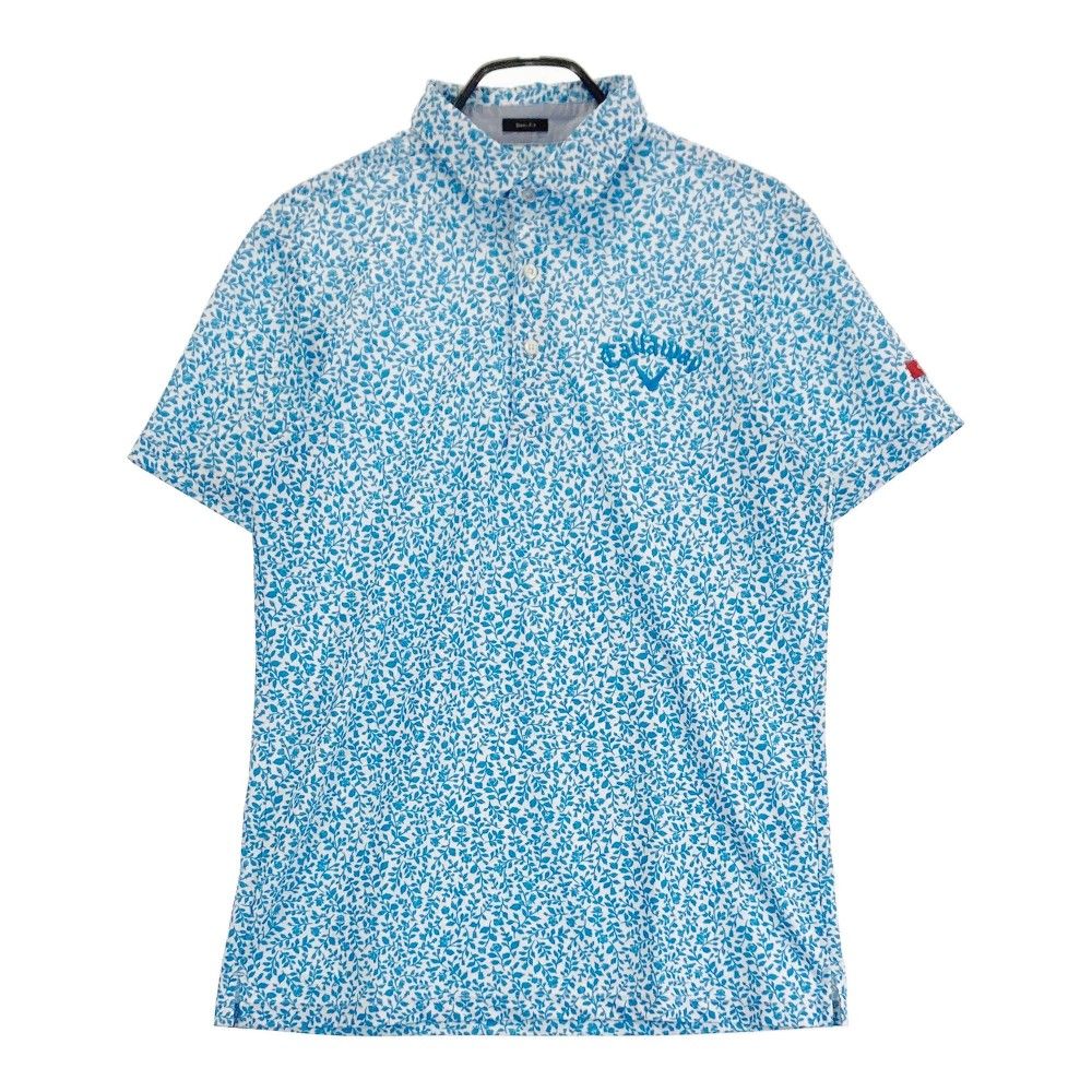 CALLAWAY キャロウェイ 半袖ポロシャツ 総柄 ネイビー系 L [240001174924]【中古】メンズ キャロウェイ] レディース 半袖 ポロシャツ (吸汗速乾性・フラワー柄