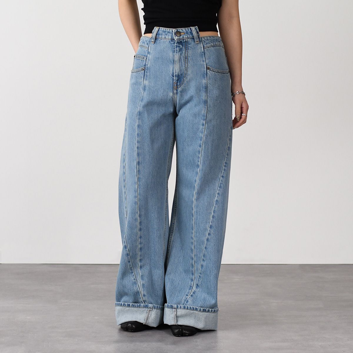 MAISON MARGIELA メゾン マルジェラ ボトムス デニム ジーンズ S51LA0128 S30617 レディース ブルー レギュラー ワイドレッグ