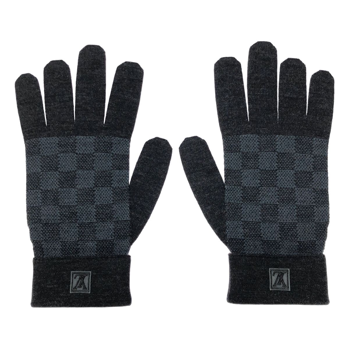 LOUIS VUITTON ルイヴィトン M70008 ダミエグラフィット ダミエ ゴン プティ ウール ニットグローブ チャコールグレー