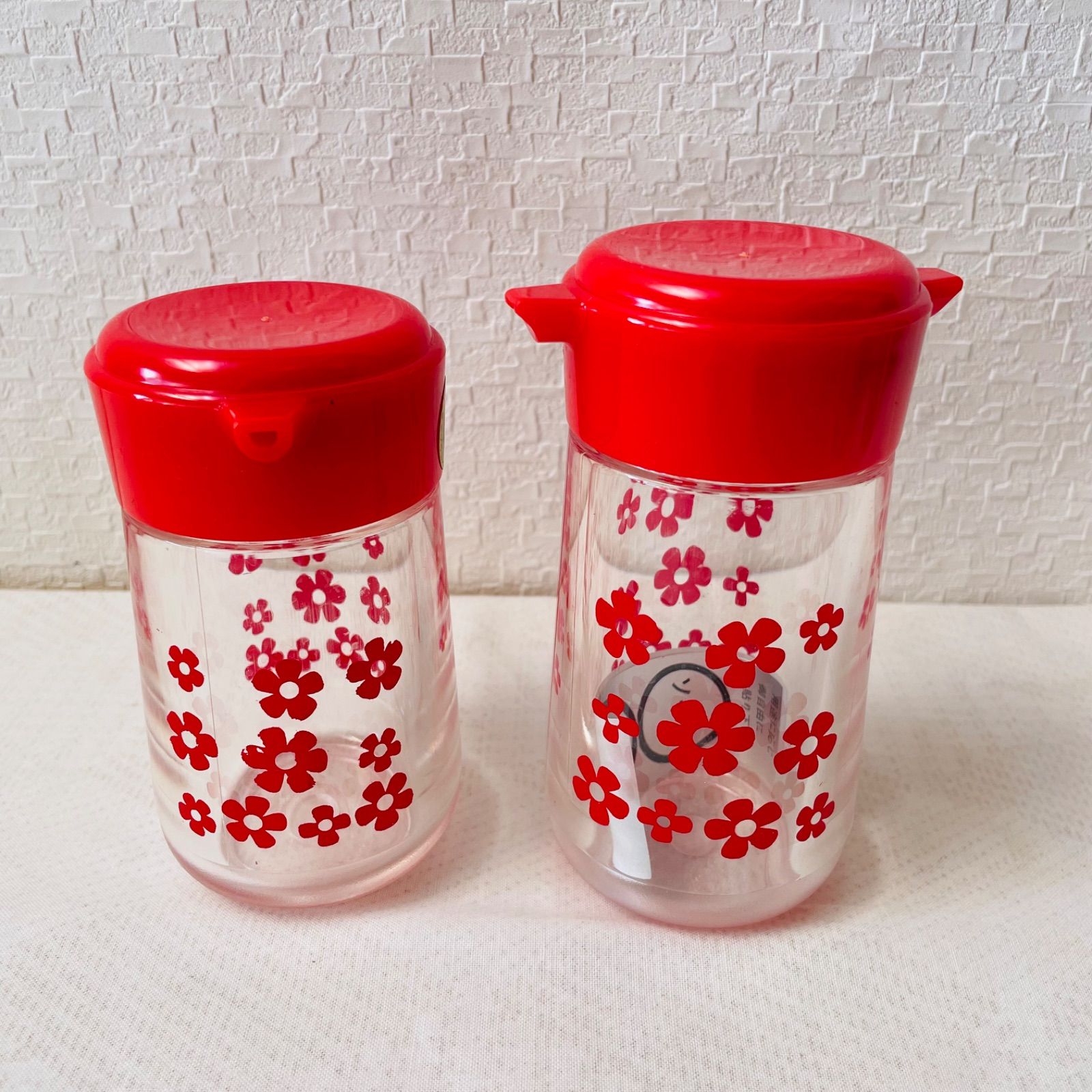 【デッドストック品】トーワ ハニー 昭和レトロ　調味料入れ 当時物  新品未使用 TOWA トーワハニーシリーズ 調味料入れセット 花柄カスター