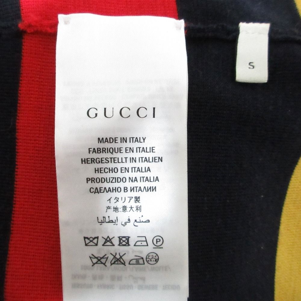 美品 GUCCI グッチ ウール100％ フリルハーフスリーブ ウェブライン  