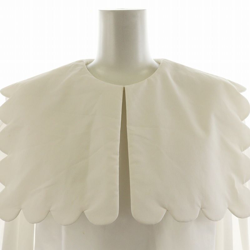 シーニュ Cygne Isabelle スカラップブラウス シャツ 長袖 ビッグカラー 白 ホワイト /AN43 レディース シーニュ Cygne Isabelle スカラップブラウス シャツ 長袖