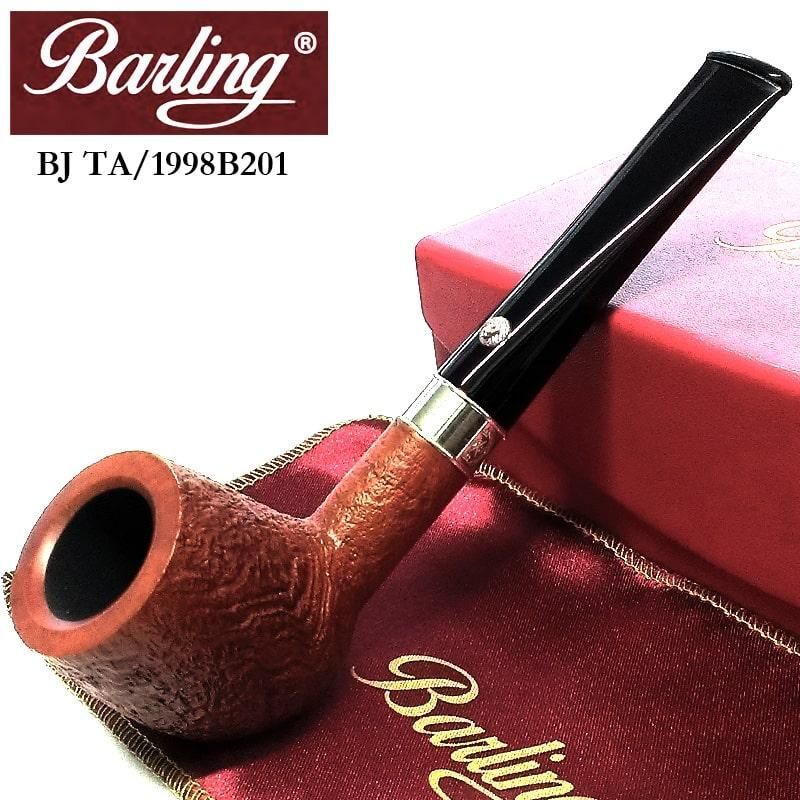 パイプ Barling BENJAMIN 喫煙具 天然木 バーリング ベンジャミン サンドブラスト仕上げ 9mm ライトブラウン スターリングシルバー BJ TA 1812 ライオン かっこいい 本体 たばこ メンズ 純銀 おしゃれ ギフト プレゼント