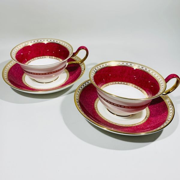 ウェッジウッド カップ＆ソーサー□コロンビア パウダールビー C＆S 1