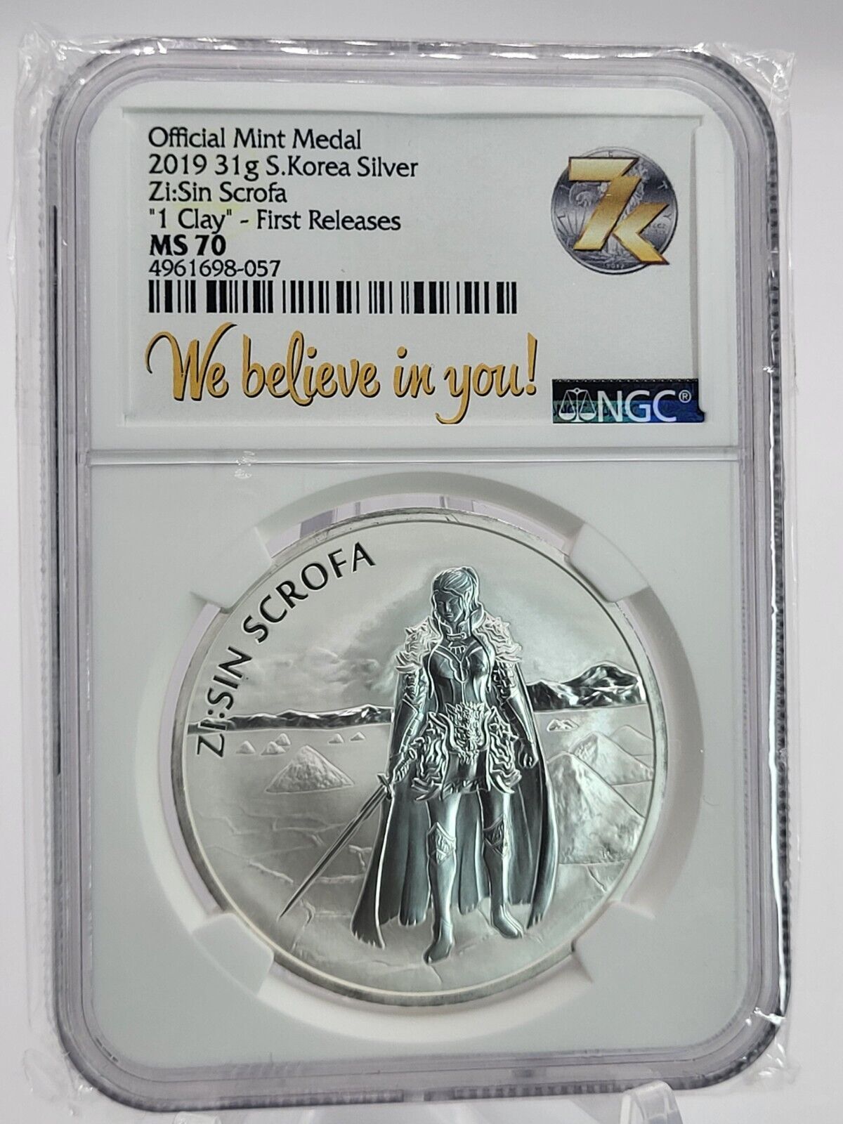 2019 South Kea Zi Sin Scrofa Ms70 Silver Komsco