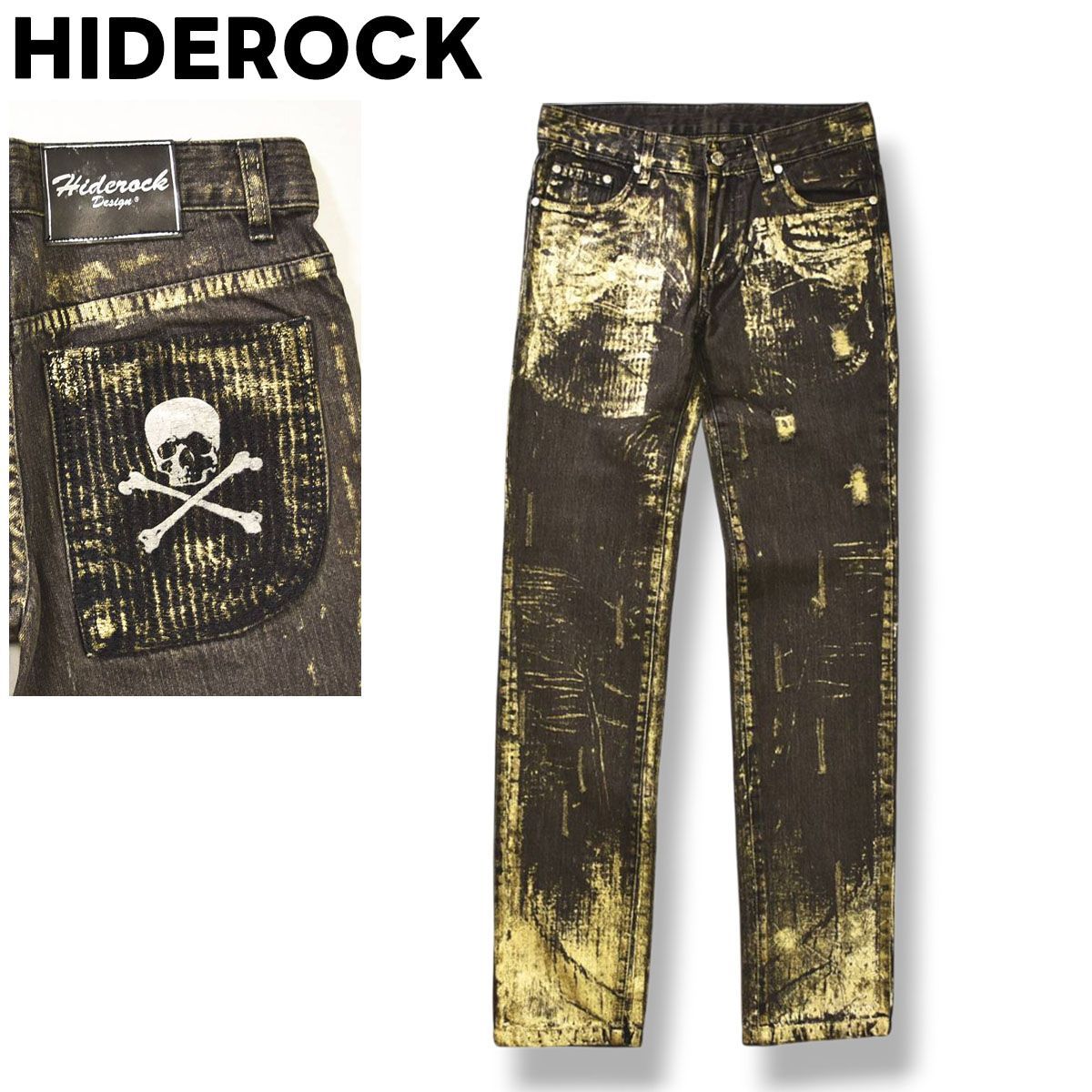 ヒデロック HIDEROCK DESIGN カスタムダメージデニムパンツ y2k ヒデロック HIDEROCK DESIGN カスタムダメージデニムパンツ y2k