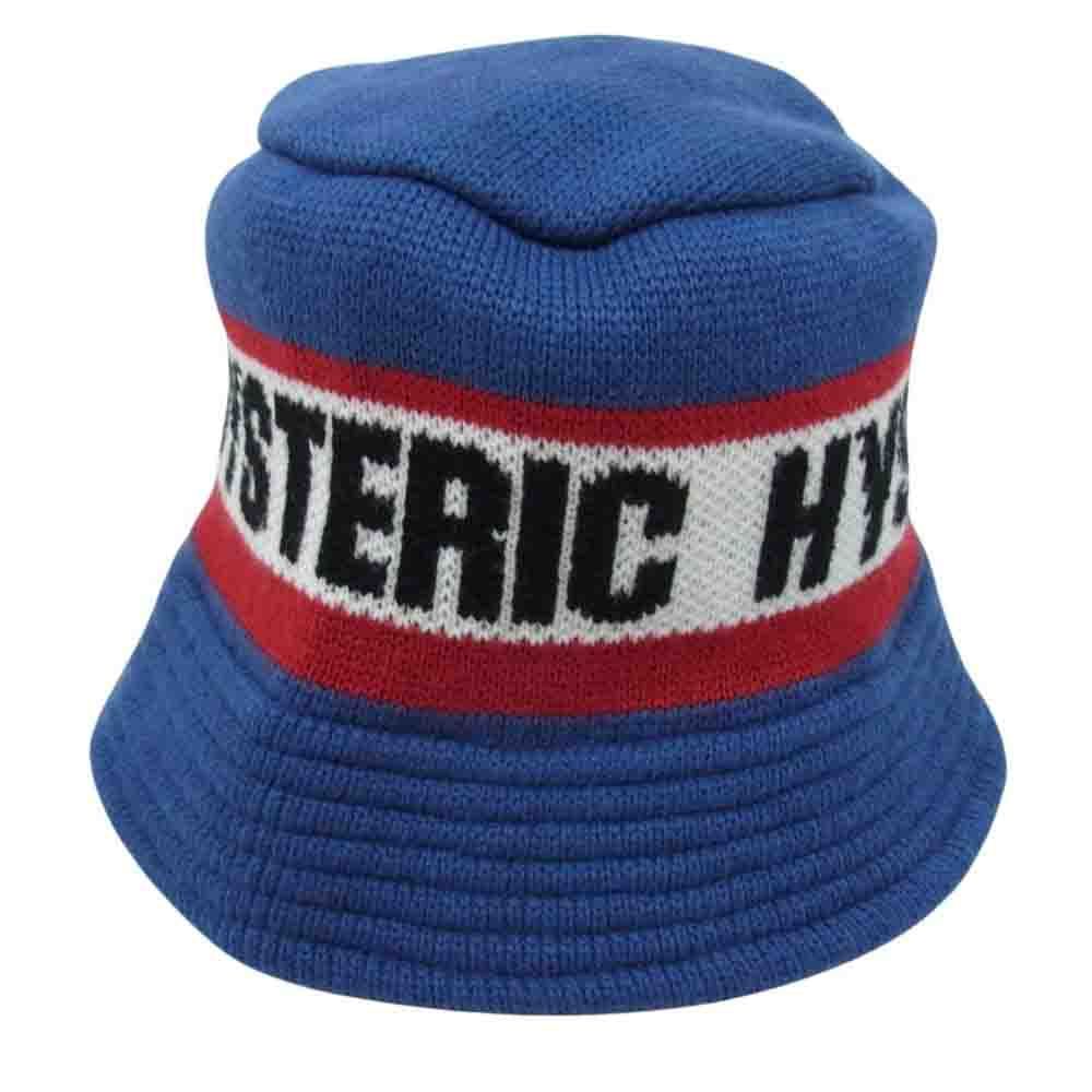 HYSTERIC GLAMOUR ヒステリックグラマー 02203QH02 HYSTERIC LOGO ニット バケット ハット ブルー系 FREE