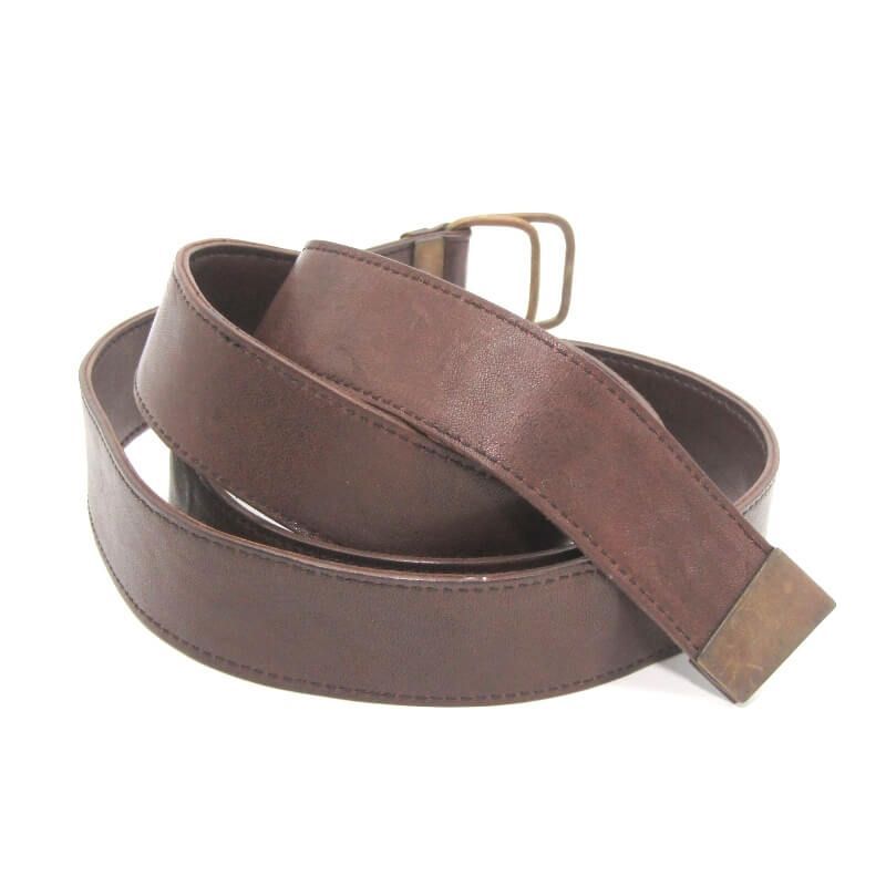 iolom イオロム ベルト ダブルリング ブラス レザー メンズ レディース ユニセックス 本革 ブラウン 28010899