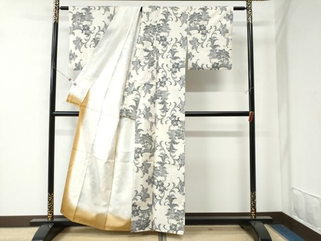平和屋着物●本場大島紬　流水文　正絹　逸品　CAAU2490yc 平和屋着物○本場大島紬 流水文 正絹 逸品 CAAU2490yc