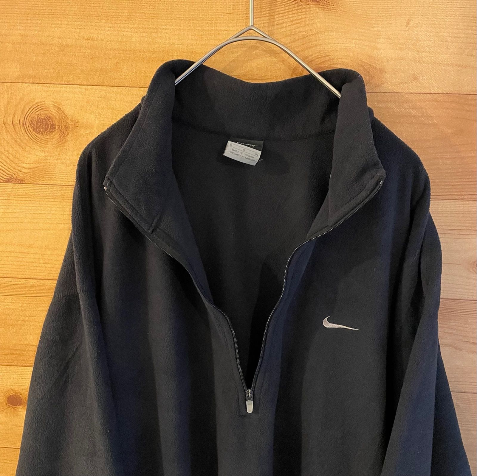 NIKE】ハーフジップ プルオーバー フリース スウッシュ 刺繍ロゴ US 